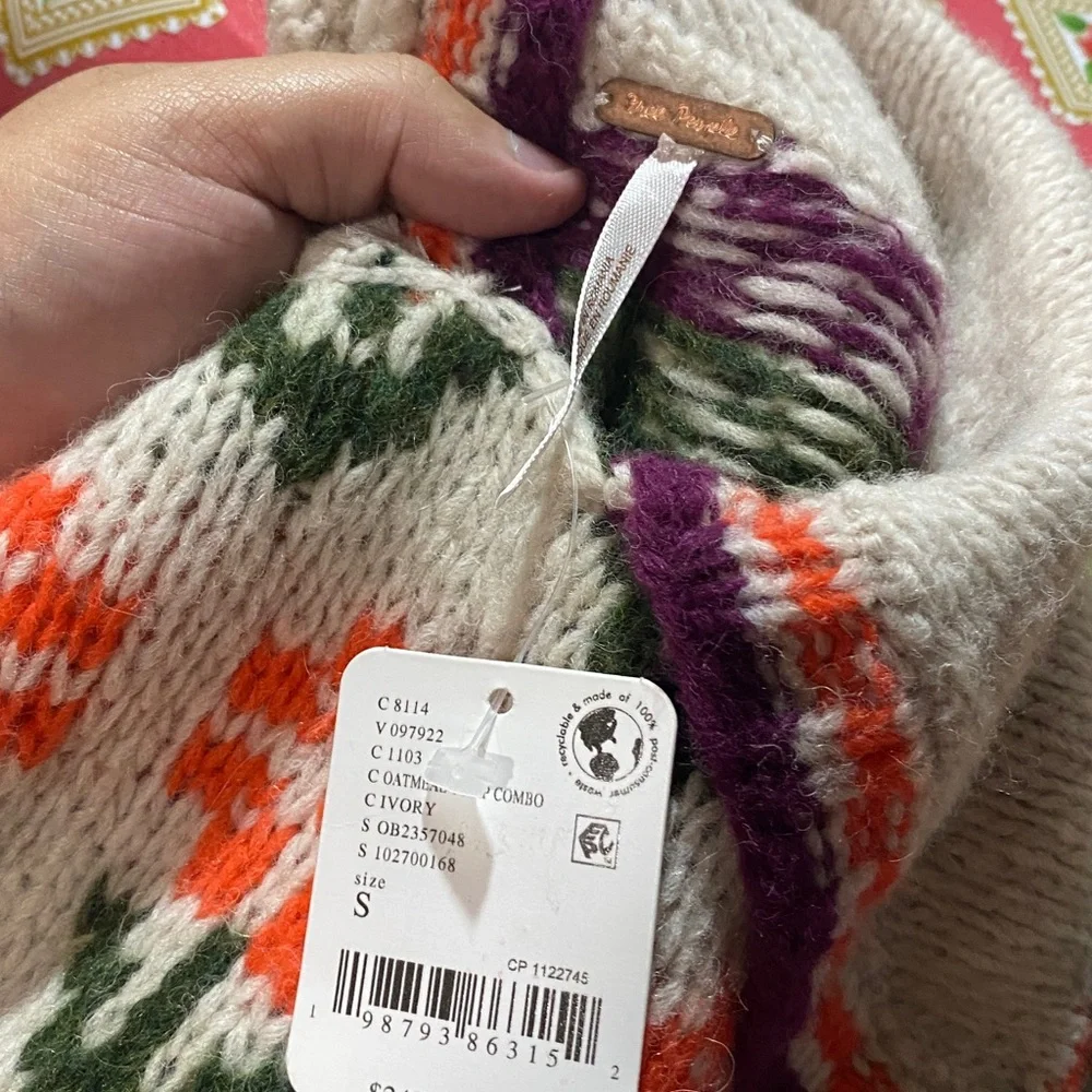 Free People Frills Softspun Sweater‎ Floral Knit Small